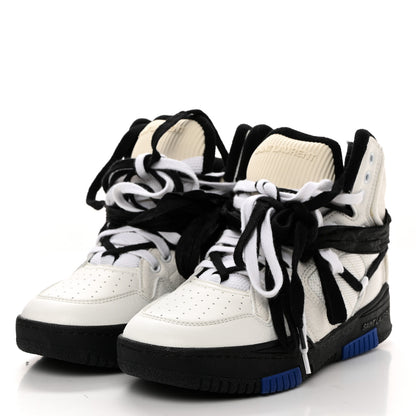 Saint Laurent Calfskin Smith High Top Sneakers 39 White Black 3 of 8