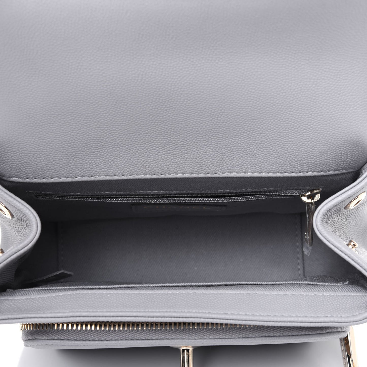 Caviar Quilted Small Business Affinity Flap Grey