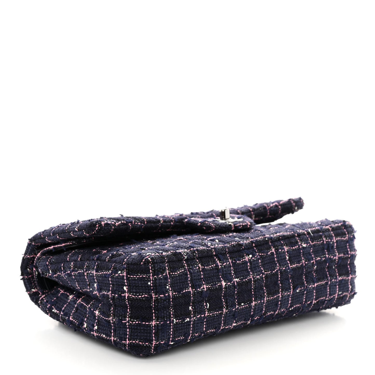 Tweed Chevron Quilted Medium Double Flap Multicolor