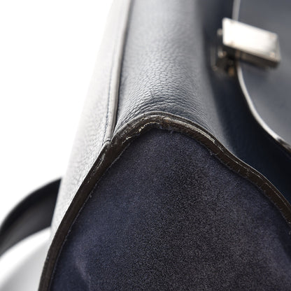 Celine Drummed Calfskin Suede Medium Trapeze Navy 13 of 15