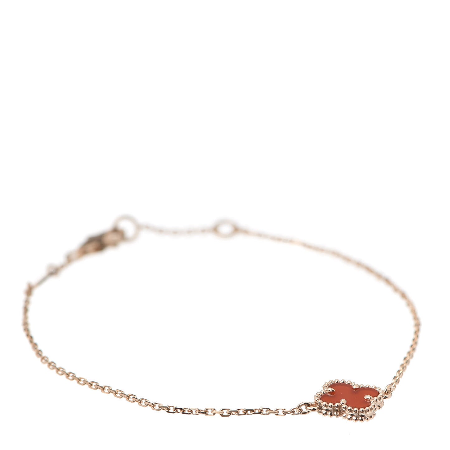 18K Rose Gold Carnelian Sweet Alhambra Bracelet
