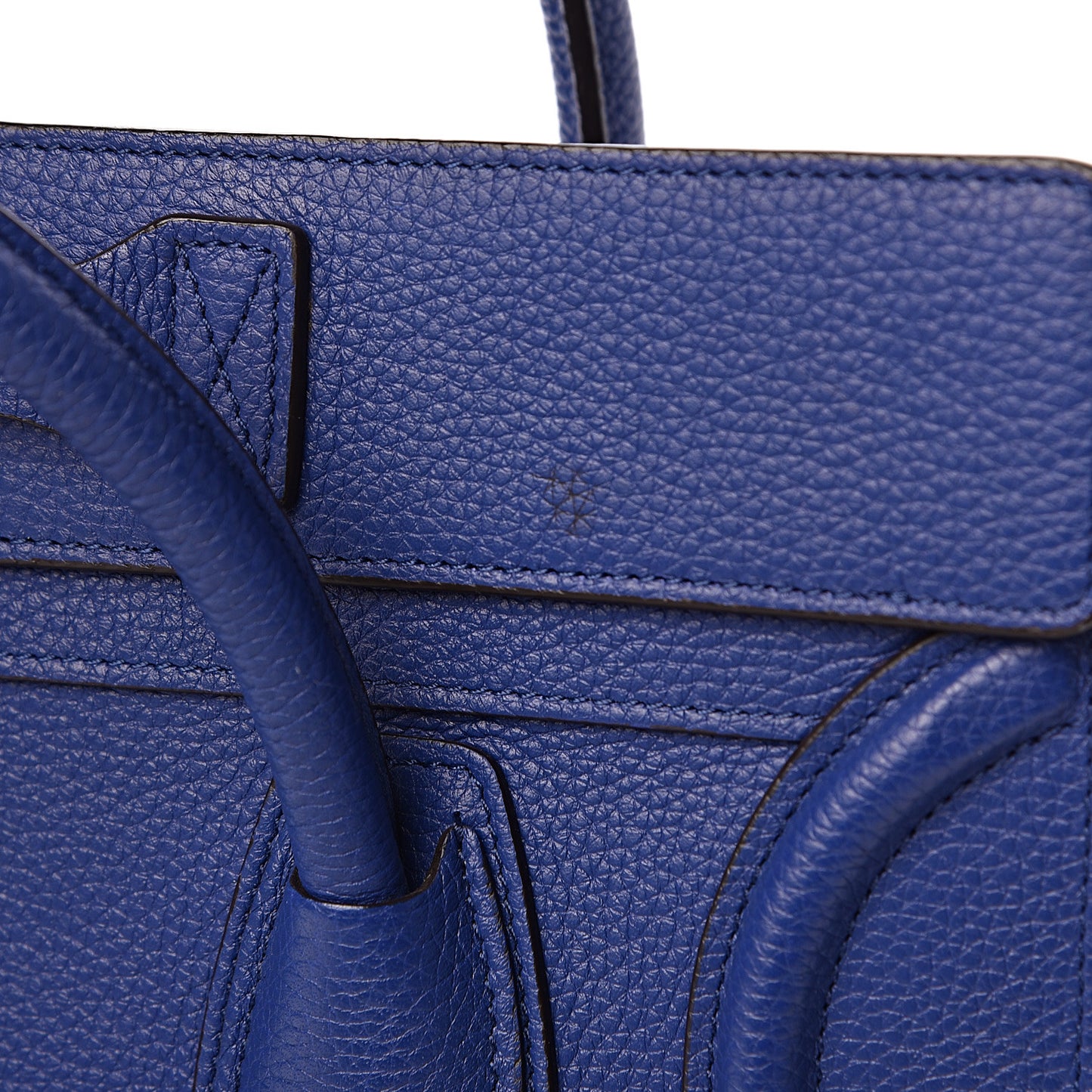 Drummed Calfskin Micro Luggage Indigo