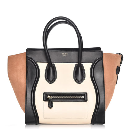Celine Satin Calfskin Suede Mini Tri-Color Luggage Seashell 1 of 7