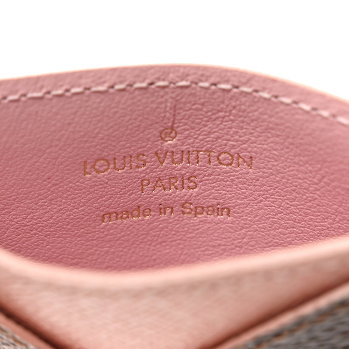 Damier Ebene Caissa Card Holder Rose Ballerine