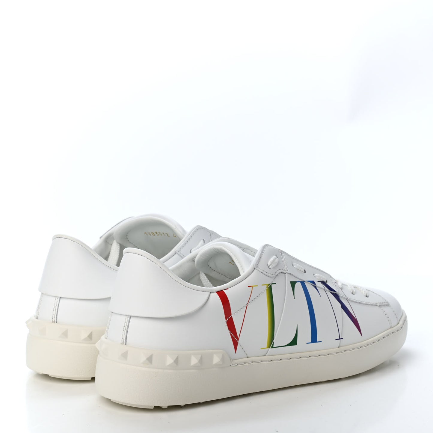 Calfskin VLTN Mens Rockstud Open Sneakers 41.5 Rainbow
