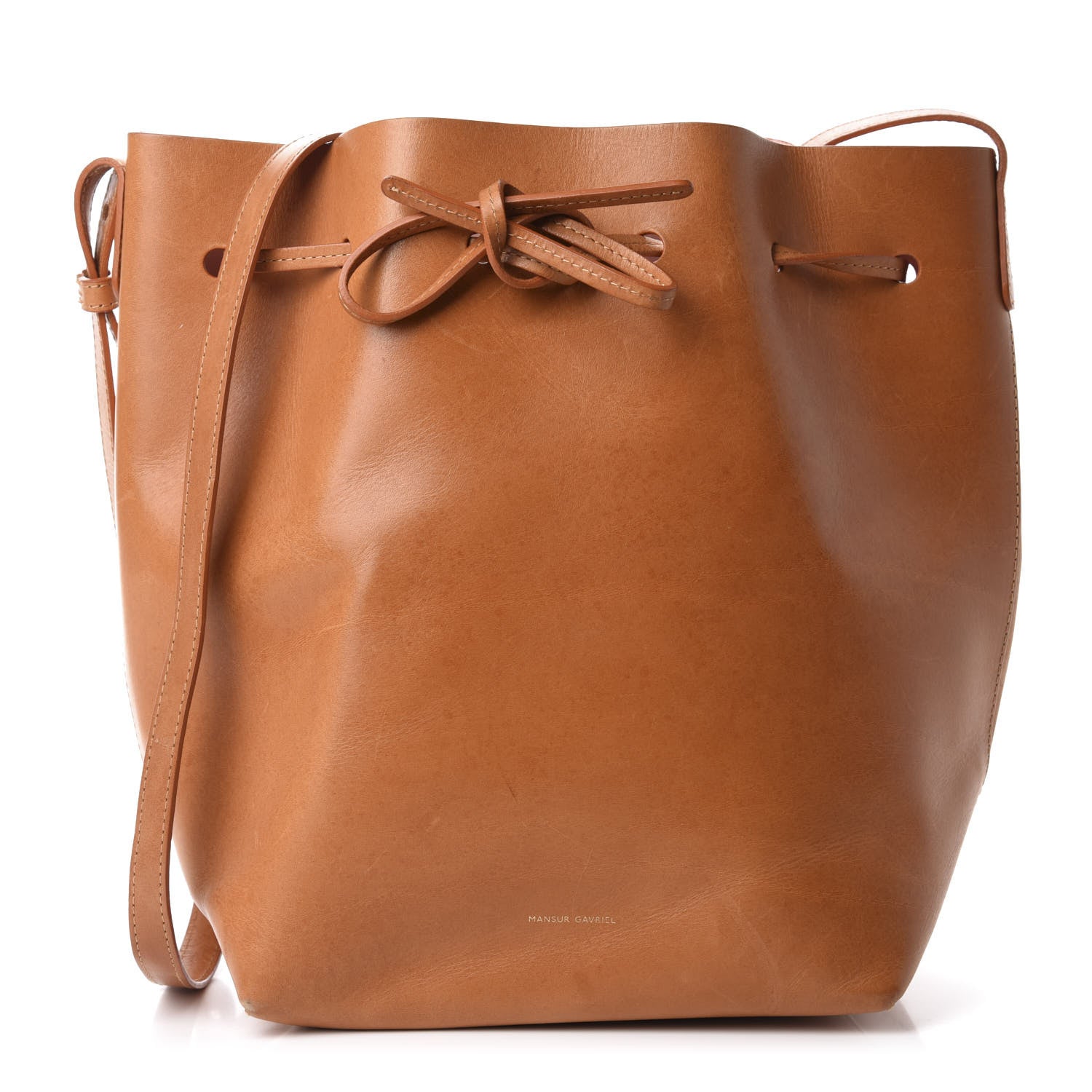 Mansur Gavriel Vegetable Tanned Calfskin Bucket Bag Cammello Rosa 1 of 16