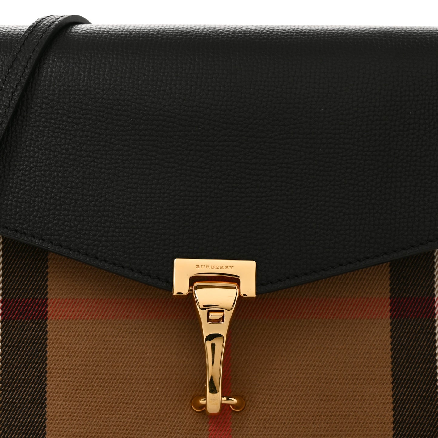 Derby Calfskin House Check Baby Macken Crossbody Bag Black