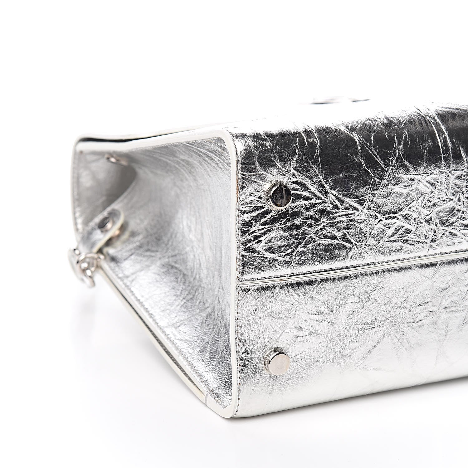 Christian Dior Metallic Calfskin Medium Diorever Flap Silver 8 of 10