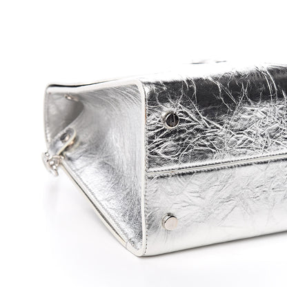 Christian Dior Metallic Calfskin Medium Diorever Flap Silver 8 of 10