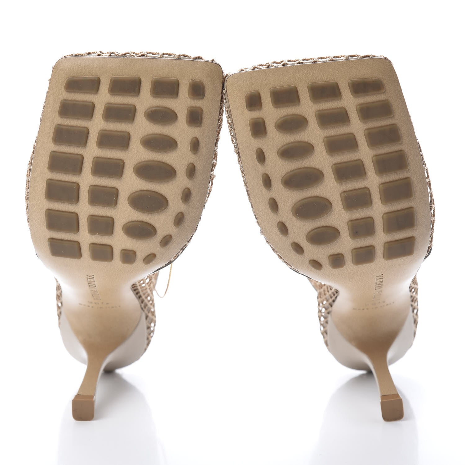 Bottega Veneta Mesh Calfskin Chain Stretch Pumps 38.5 Beige 5 of 9