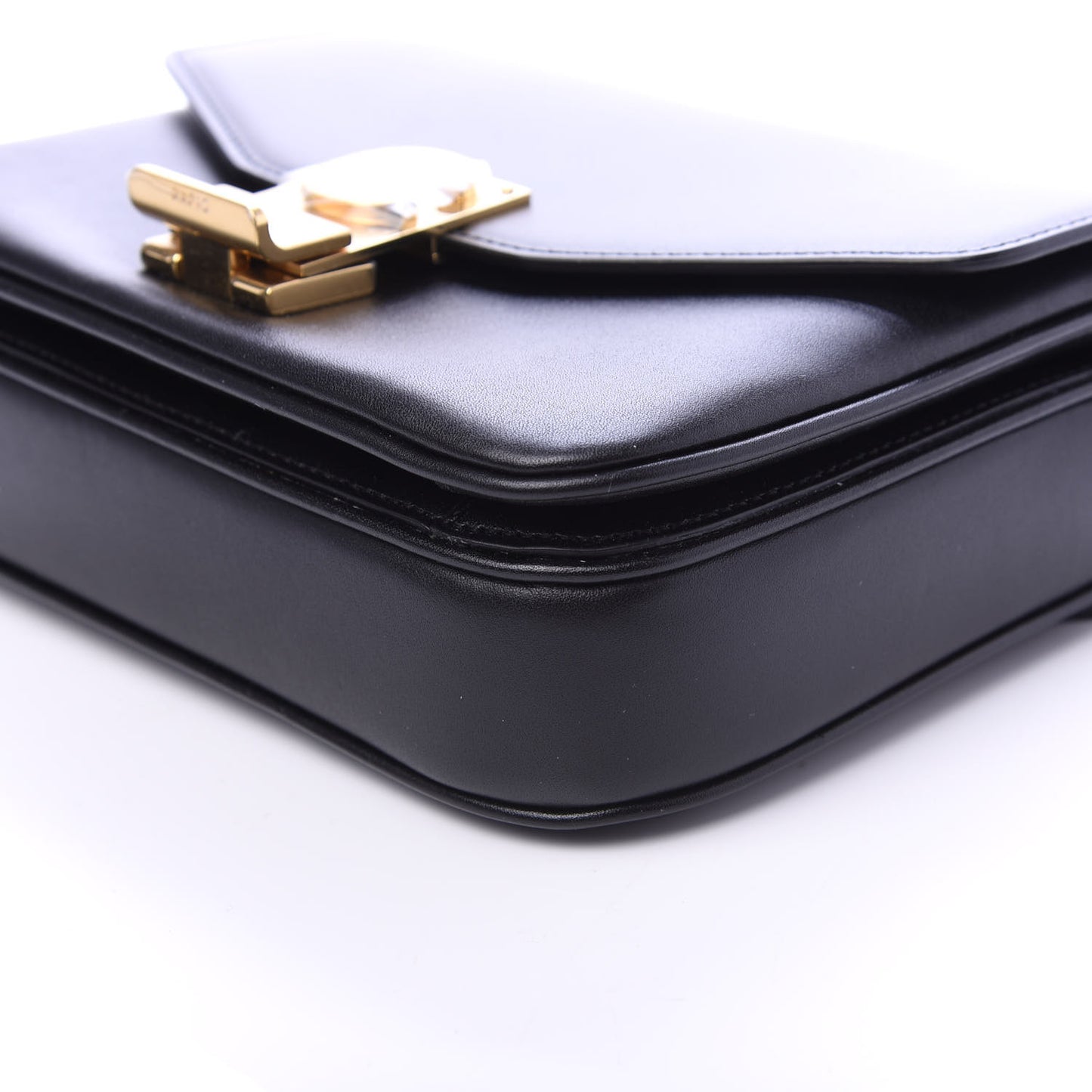 Shiny Calfskin Small C Bag Black