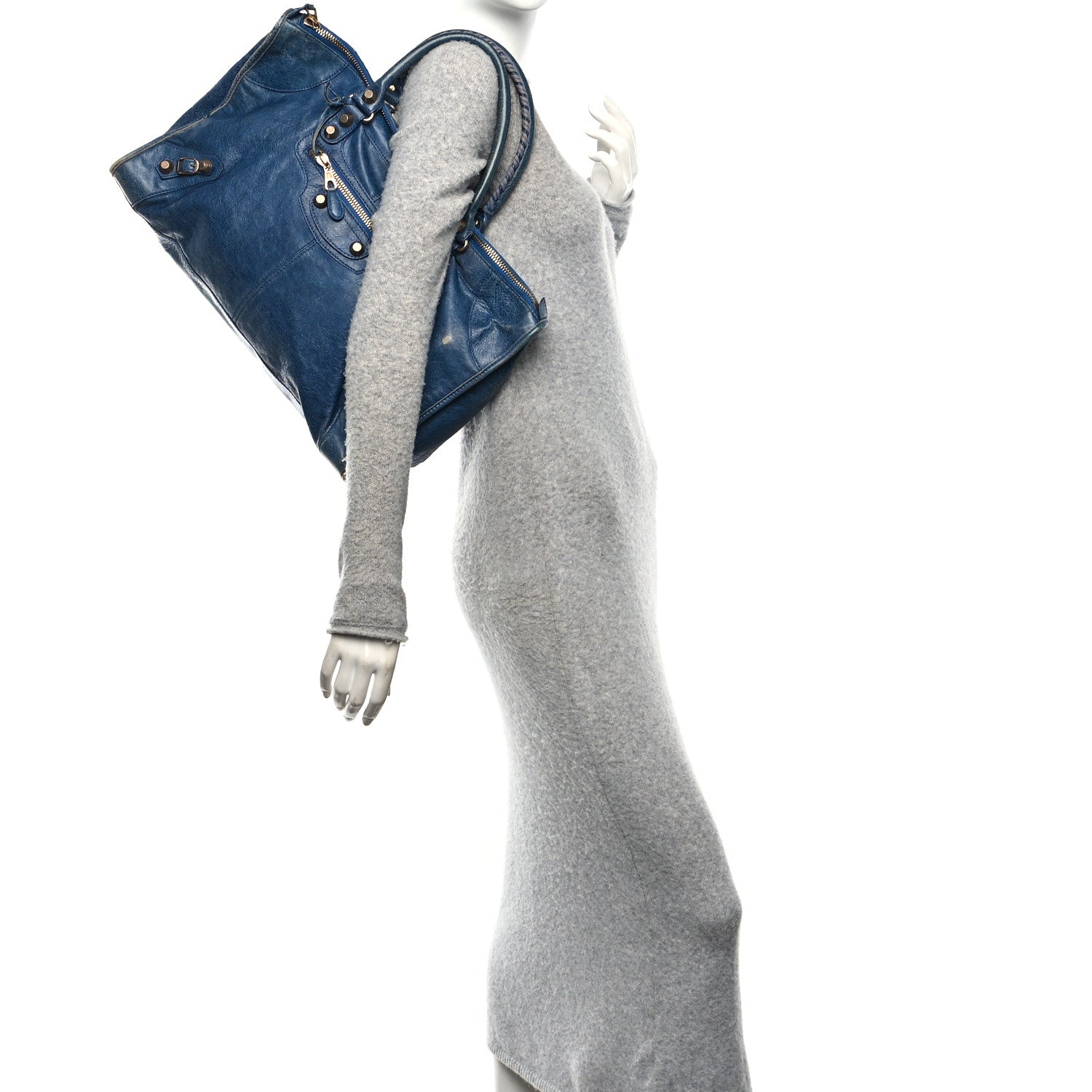 Balenciaga Agneau Giant 12 Gold Hardware Work Bleu Glacier 2 of 11