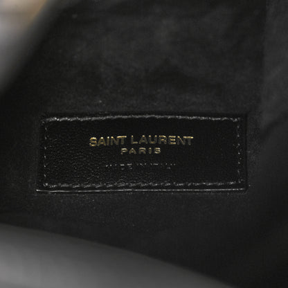 Saint Laurent Lambskin Medium Heart Studded Riva Drawstring Bag Black 6 of 11