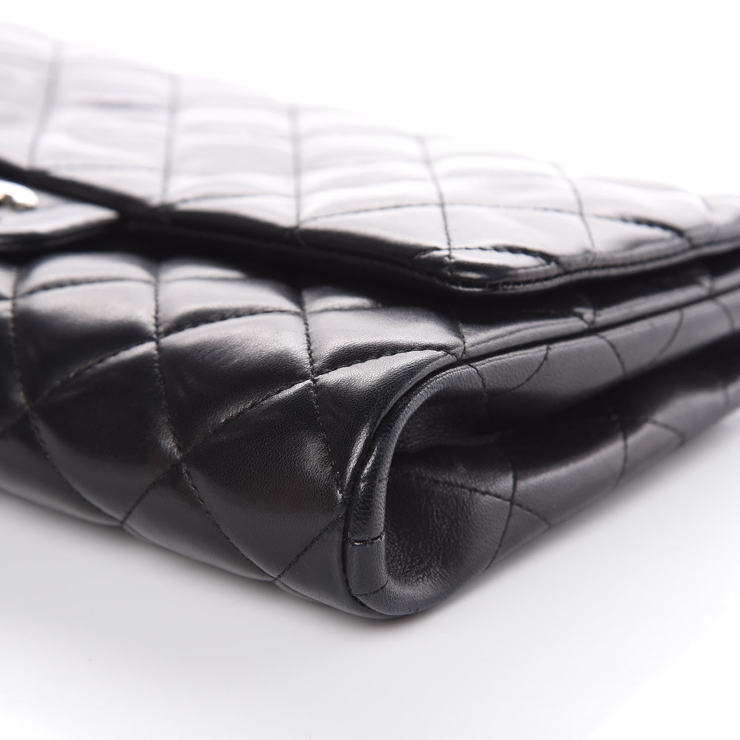 Chanel Lambskin Quilted Clutch With Chain Flap Black 10 of 16