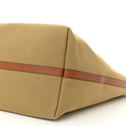 Celine Canvas Calfskin Cuir Triomphe Cabas Tote Beige Tan 9 of 9