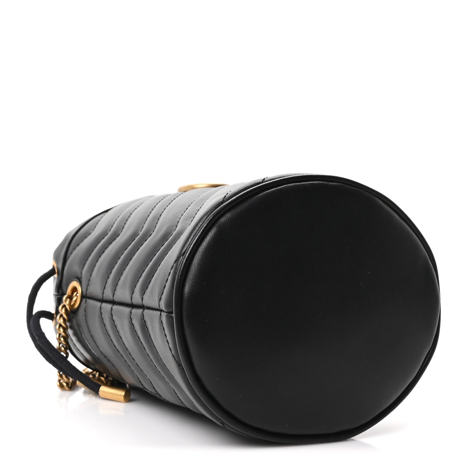 Gucci Calfskin Matelasse Mini GG Marmont 2.0 Bucket Bag Black 4 of 11