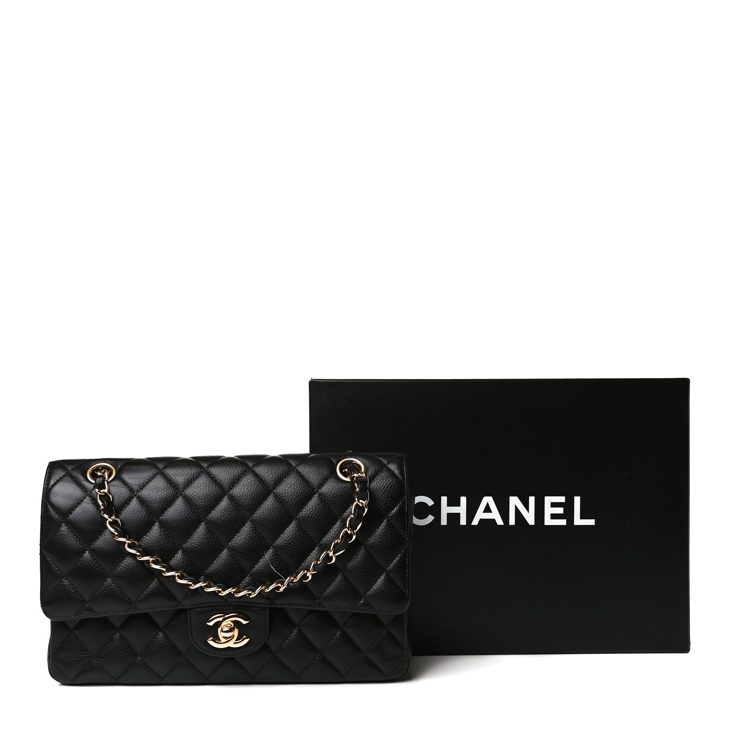 Chanel Caviar Quilted Medium Double Flap Black 34 of 39