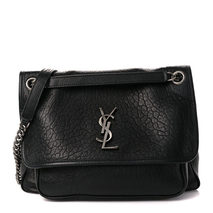 Saint Laurent Grained Lambskin Monogram Medium Niki Chain Satchel Black 1 of 11