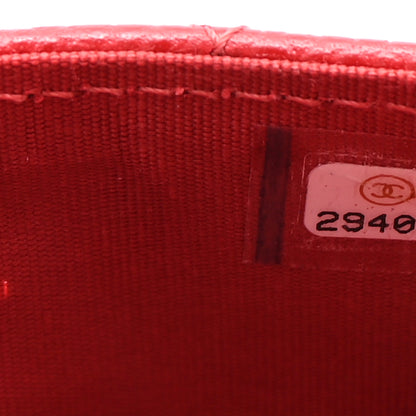 Chanel Caviar Quilted Boy Flap Card Holder Wallet Red 8 of 9