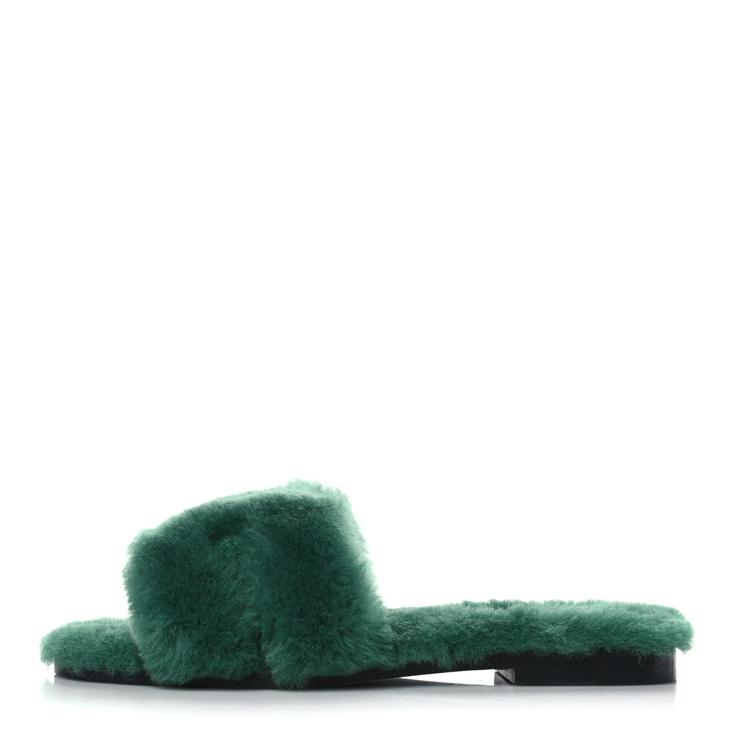 Hermes Woolskin Oran Sandals 36 Vert Anglais 1 of 8