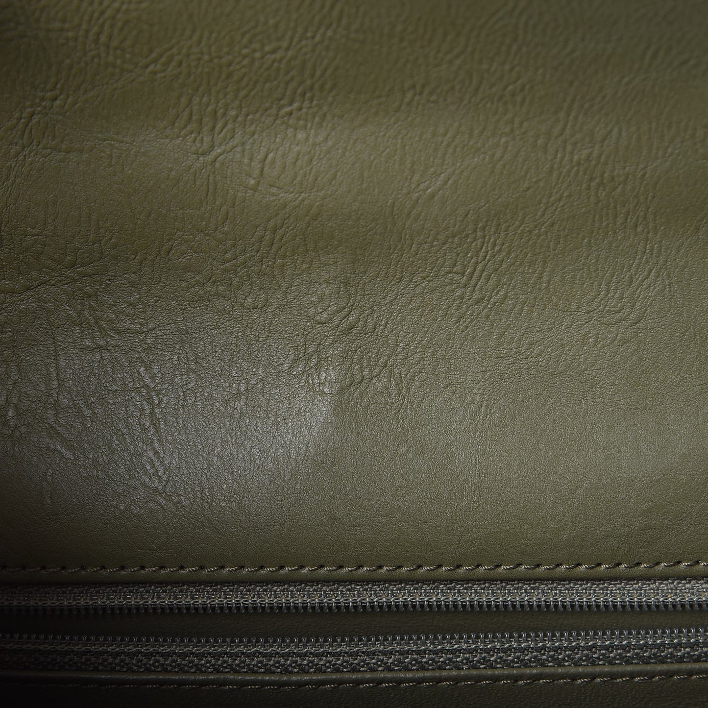 Calfskin Chevron Quilted Mini Rectangular Flap Khaki