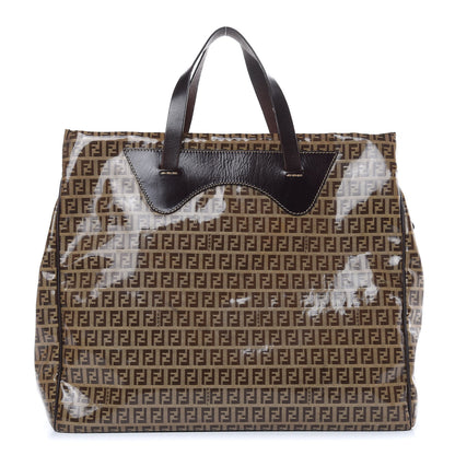 Fendi Vinyl Zucchino Large Tote Tobacco 1 of 16