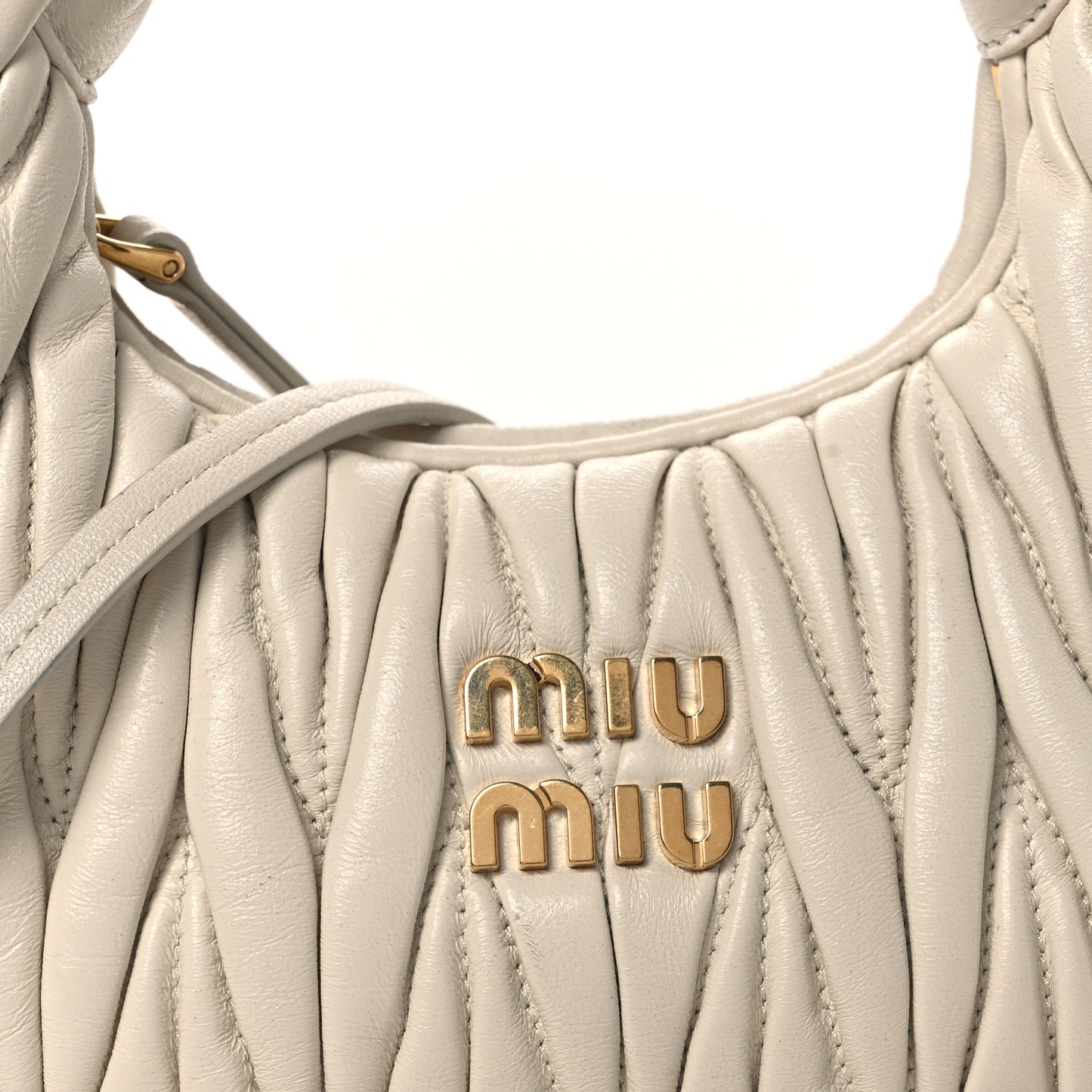 Nappa Matelasse Mini Wander Hobo White
