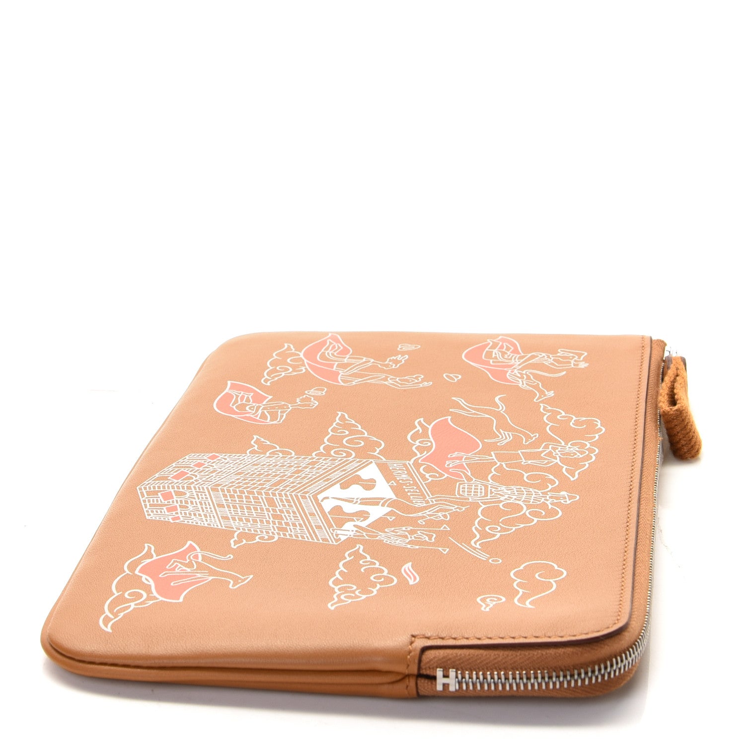 Hermes Swift Carre L'Epopee d'Hermes Long Pocket Pouch Sesame White Caramel 6 of 6