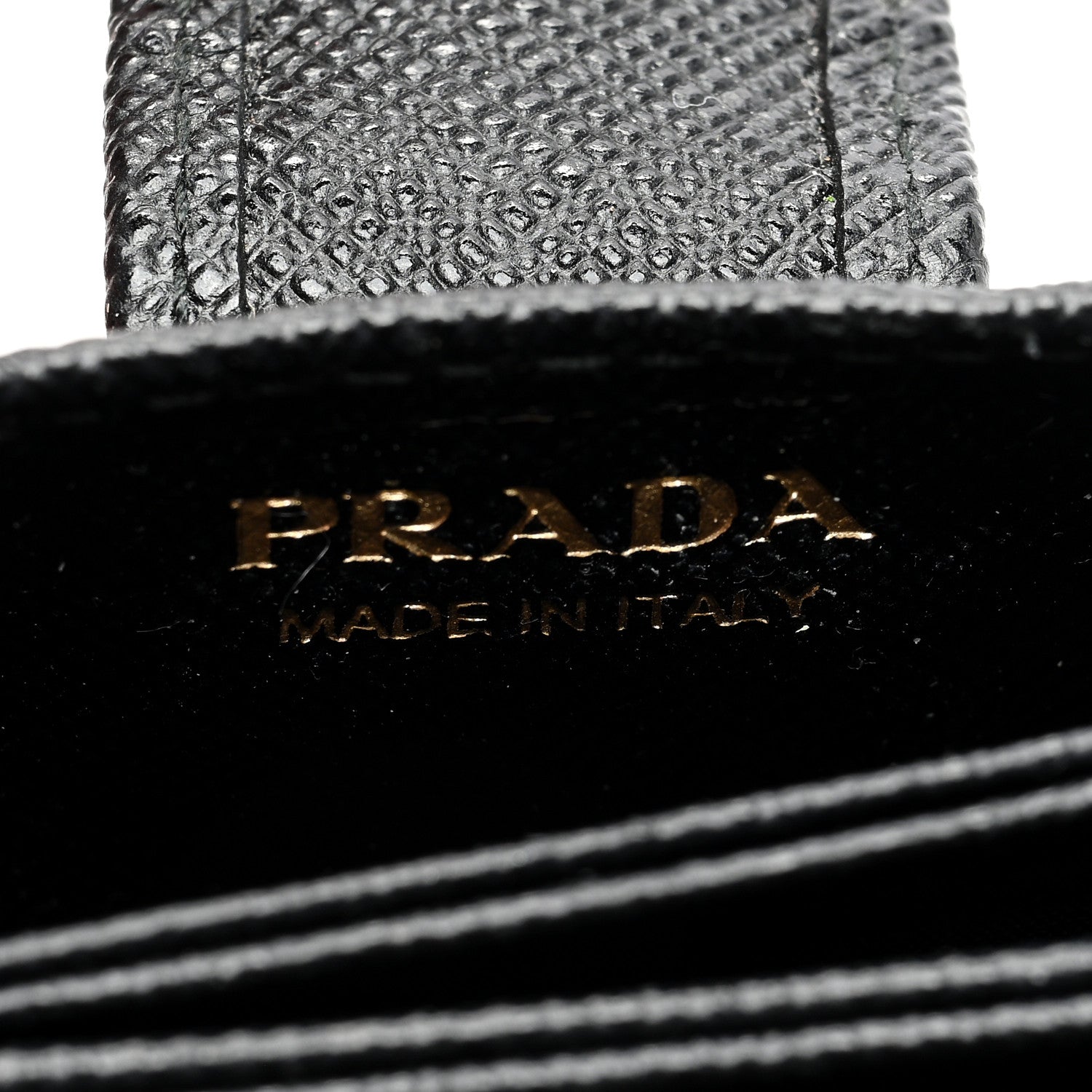 Prada Saffiano Metal Gusseted Card Holder Black 6 of 6