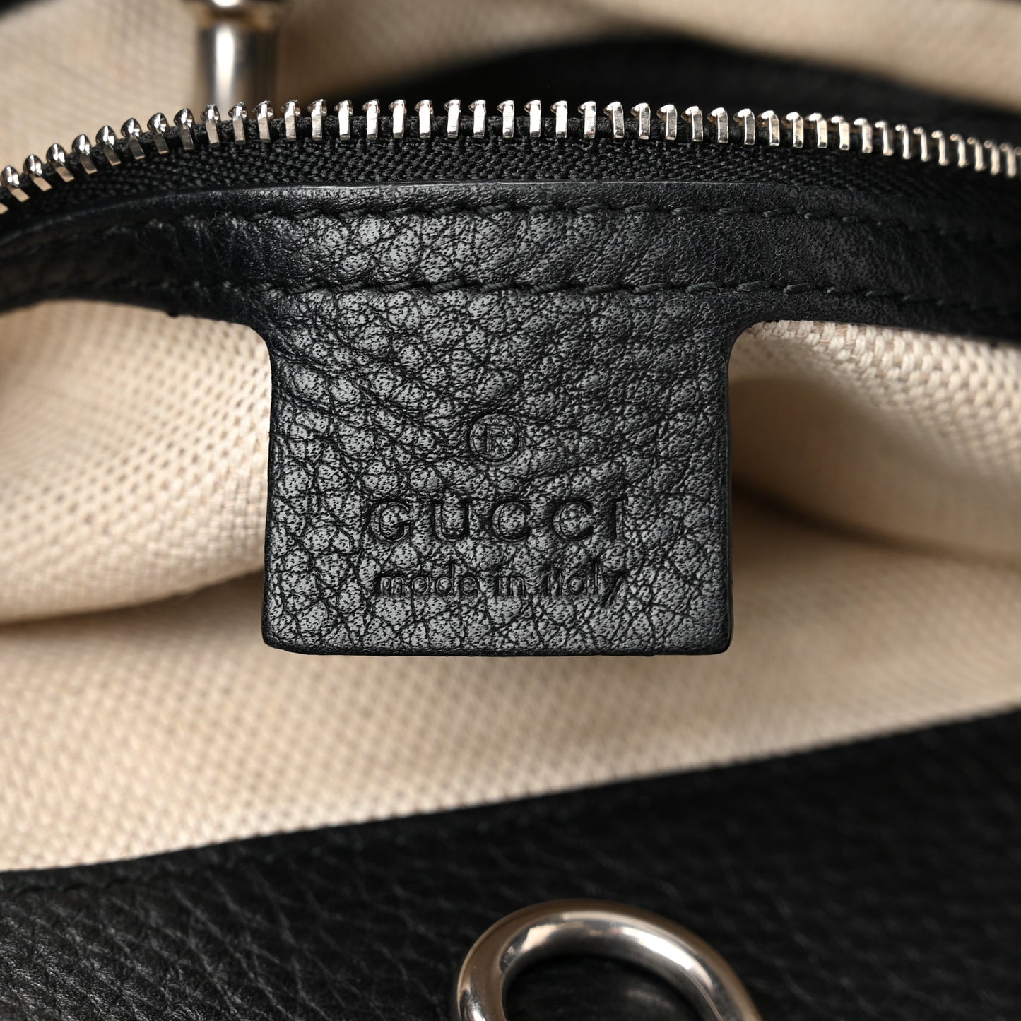 Pebbled Calfskin Studded Medium Soho Chain Shoulder Bag Black