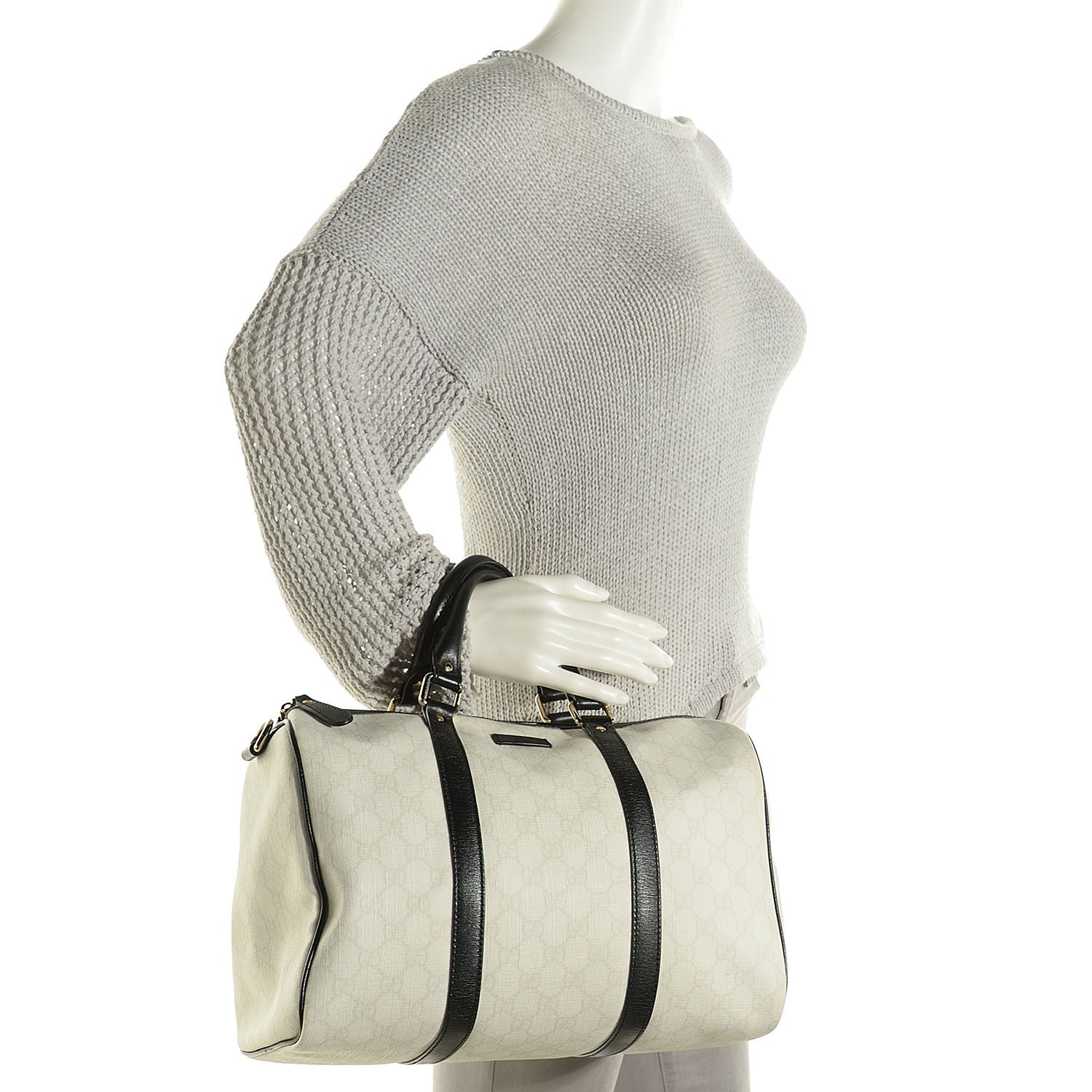 Gucci GG Plus Monogram Medium Joy Boston White Black 2 of 7