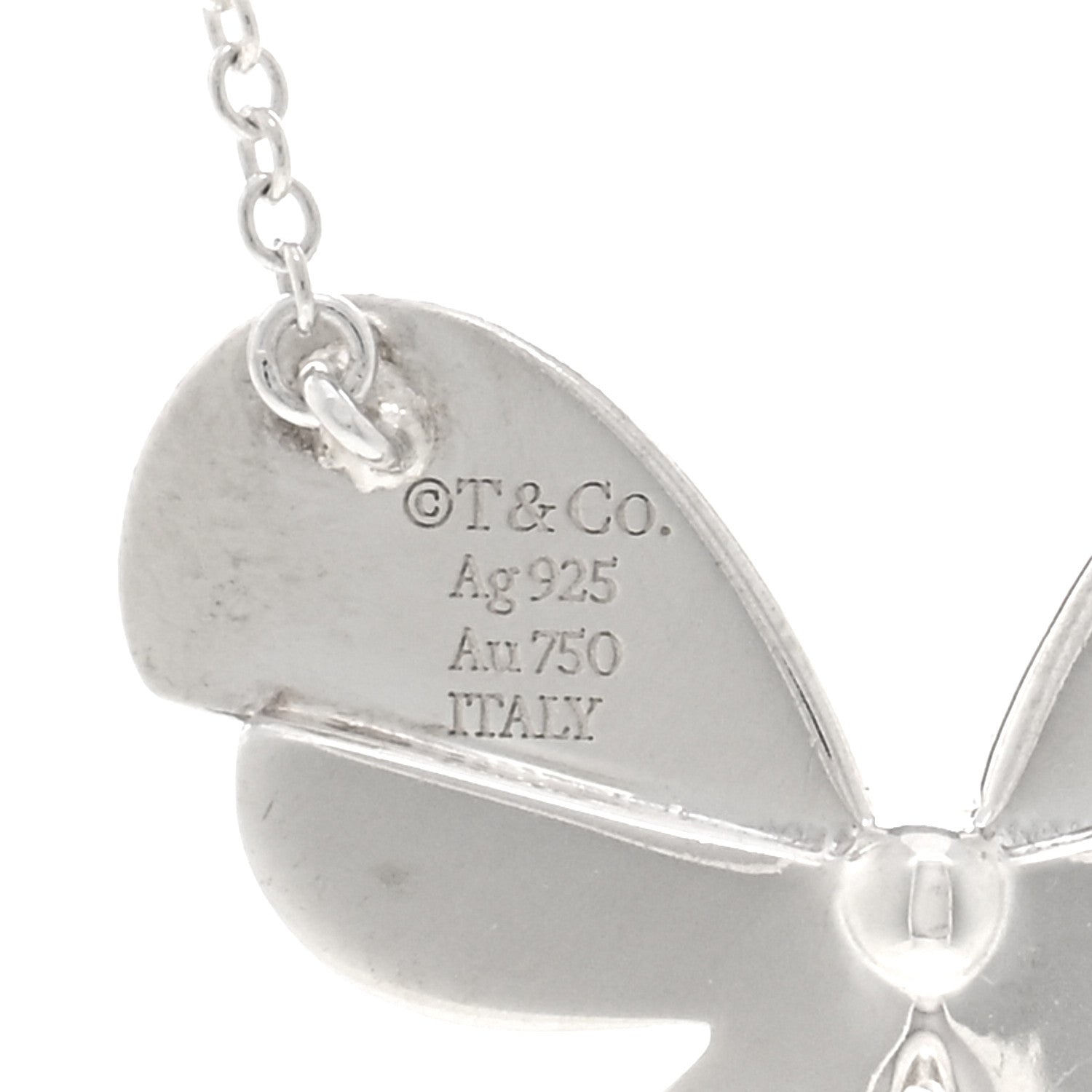 Tiffany Sterling Silver 18K Rose Gold Return to Tiffany Love Bugs Butterfly Pendant Necklace 4 of 4