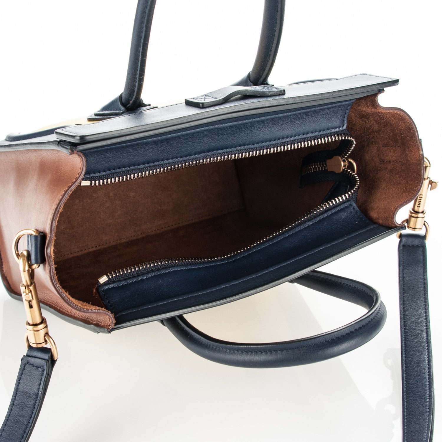Celine Smooth Drummed Calfskin Nano Tri-Color Luggage Yellow 5 of 6