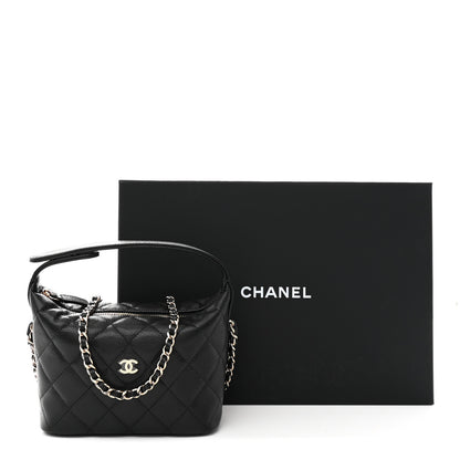 Chanel Caviar Quilted Hobo Clutch With Chain Black 12 of 12