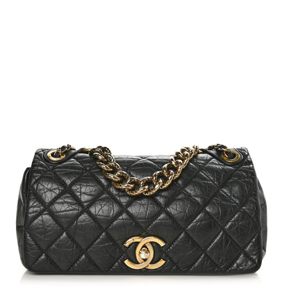 Chanel Aged Calfskin Quilted Medium Pondichery Flap Black 1 of 9