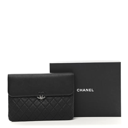 Chanel Goatskin Quilted CC Box Pouch Black 9 of 9