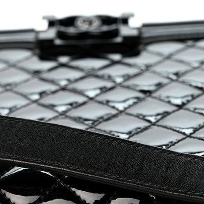 Chanel Patent Calfskin Quilted New Medium Plexiglass Boy Flap Black 12 of 13