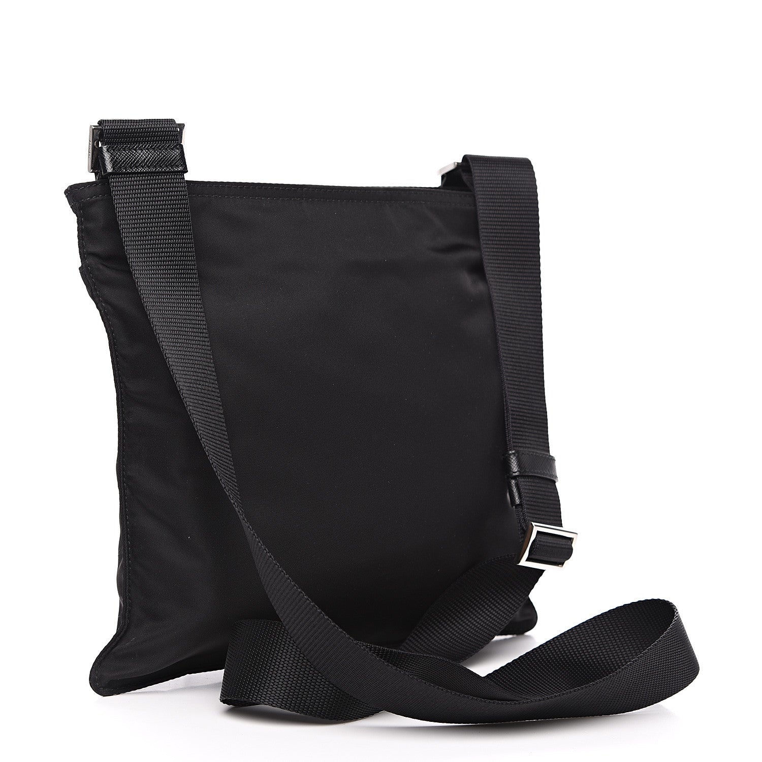 Prada Nylon Flat Messenger Bag Black 2 of 7