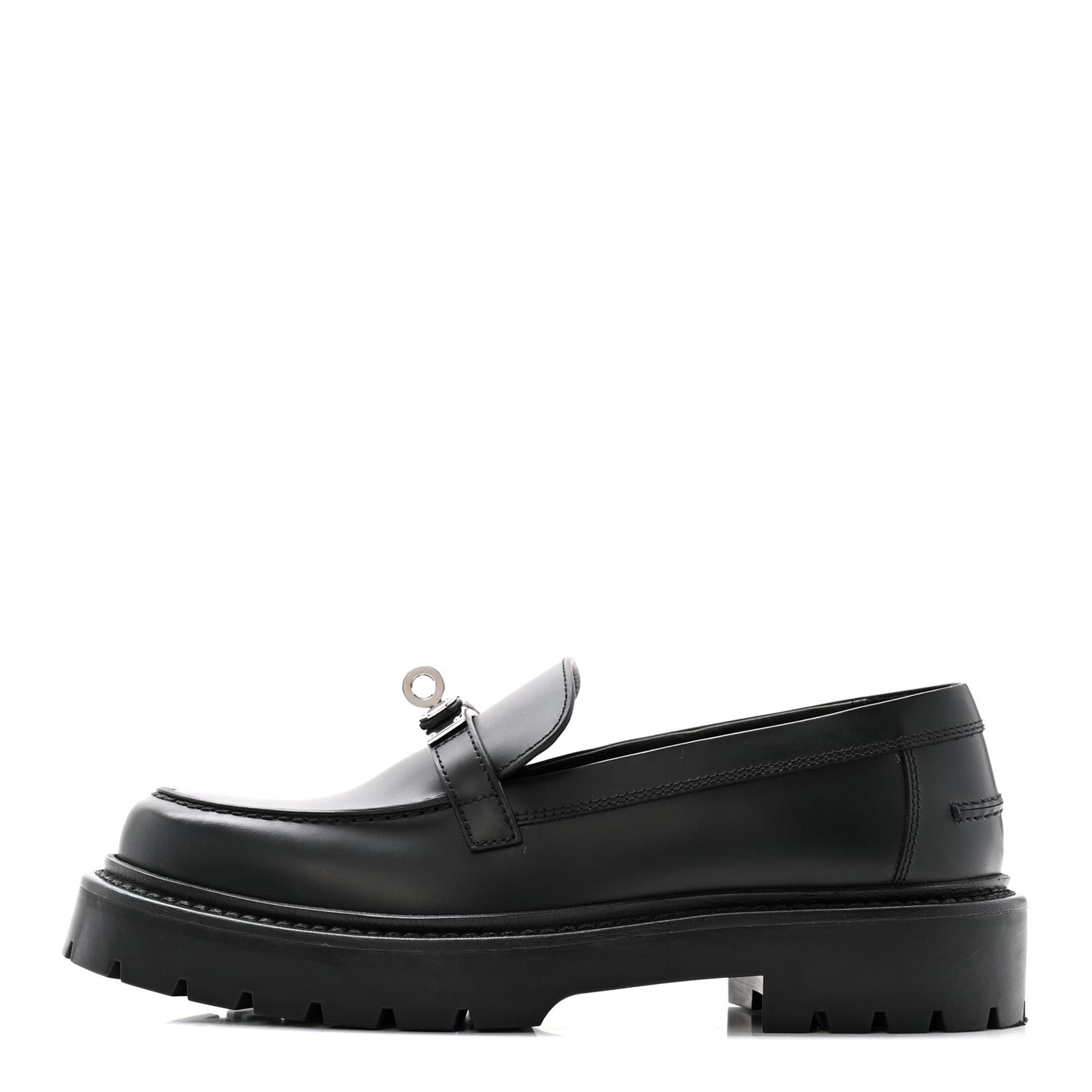 Calfskin Womens Icone Loafers 36 Black