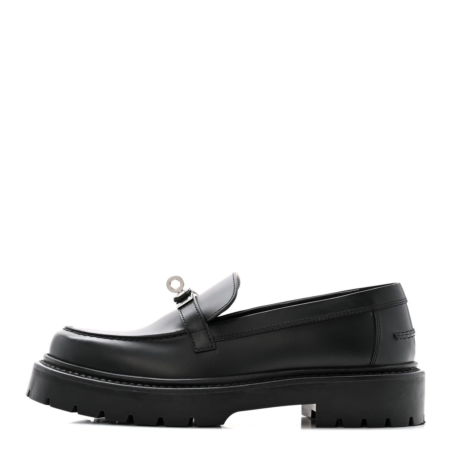 Hermes Calfskin Womens Icone Loafers 36 Black 1 of 11