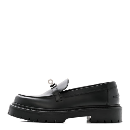Hermes Calfskin Womens Icone Loafers 36 Black 1 of 11