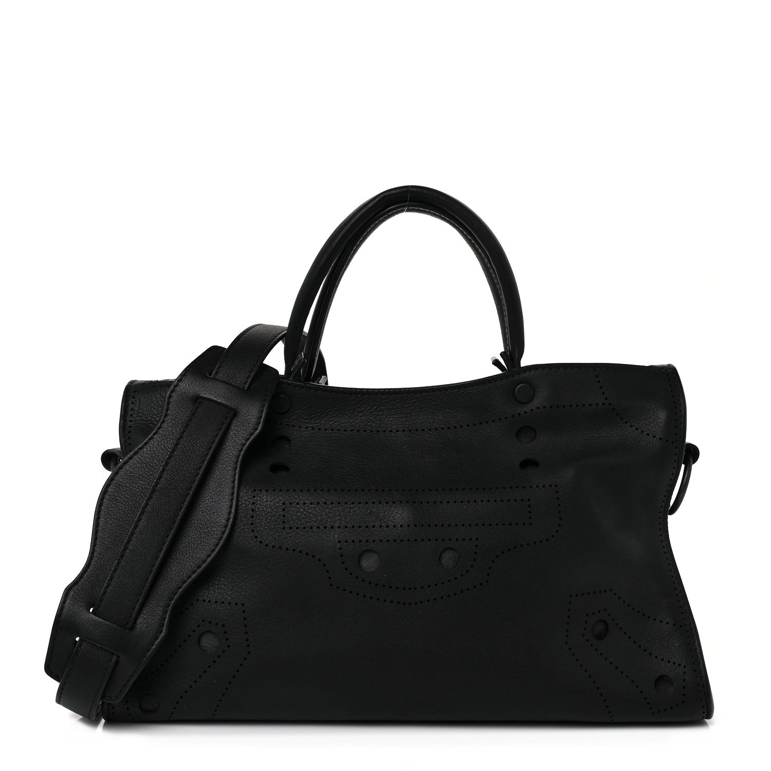 Balenciaga Veau Soyeux Perforated Blackout Hardware S City Black 1 of 8