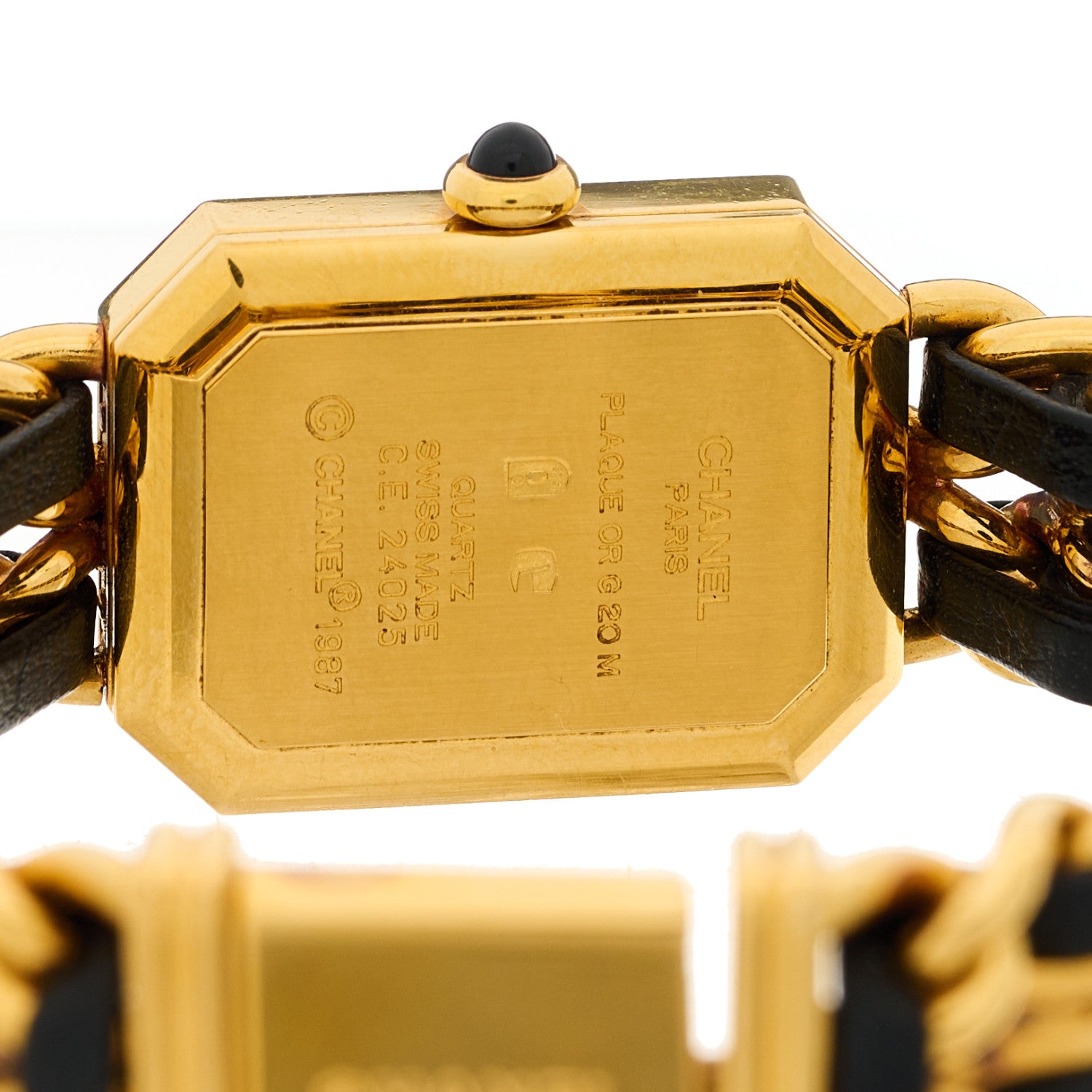 Chanel Stainless Steel Lambskin 20mm Chain Premiere Quartz Watch Gold L 4 of 4