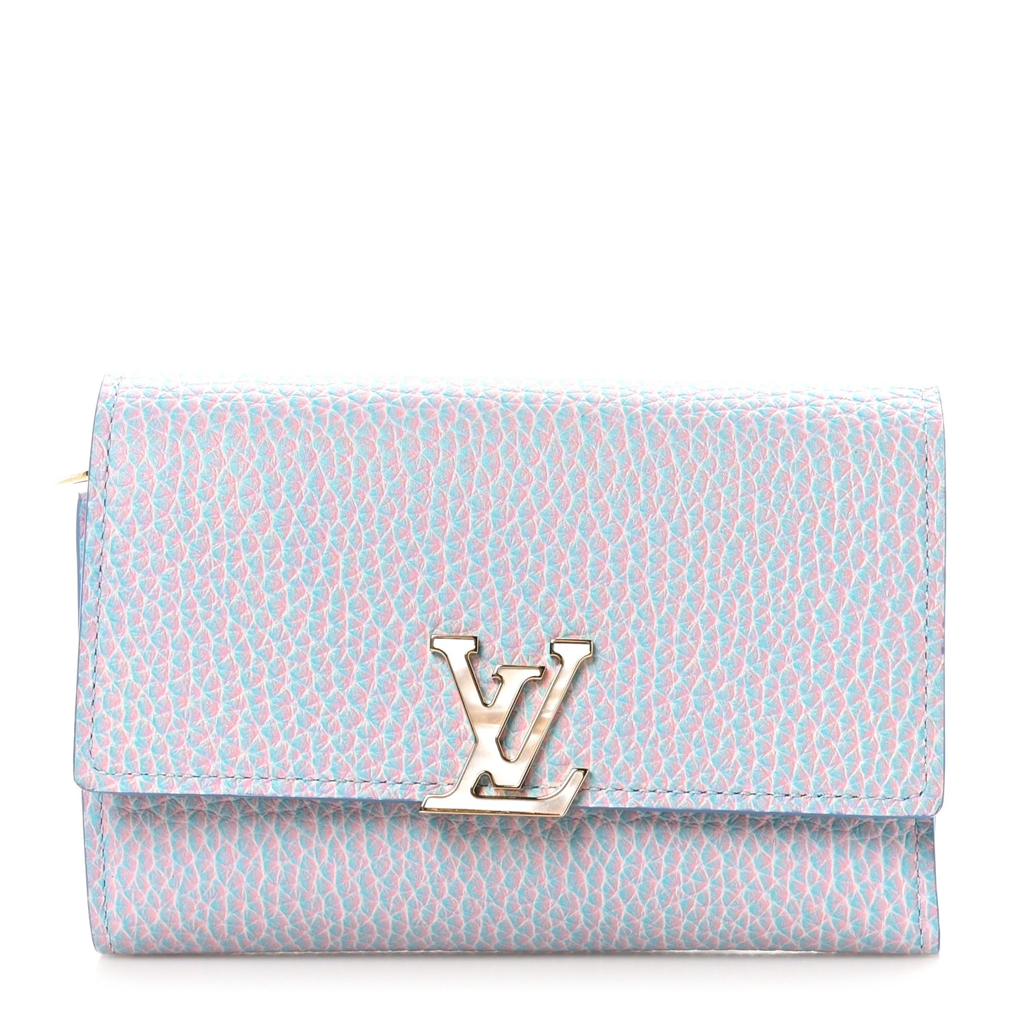 Taurillon Stardust Capucines Compact Wallet Lilas