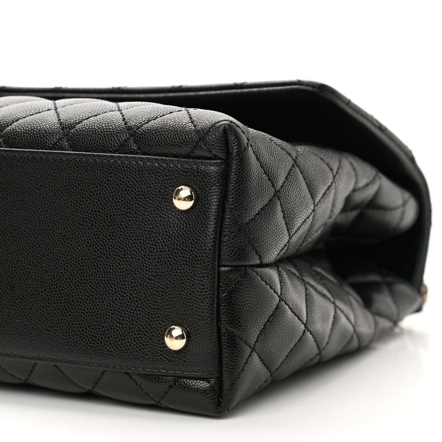 Caviar Quilted Medium Coco Handle Flap Black