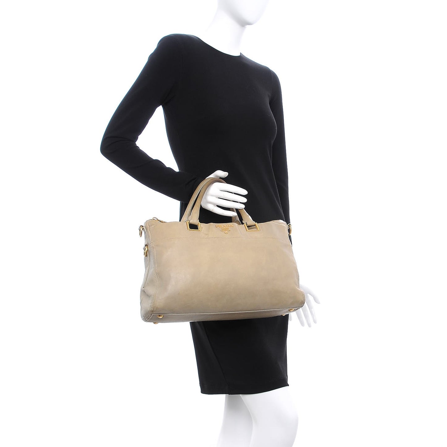 Glace Calfskin Extra Wide Tote Stone