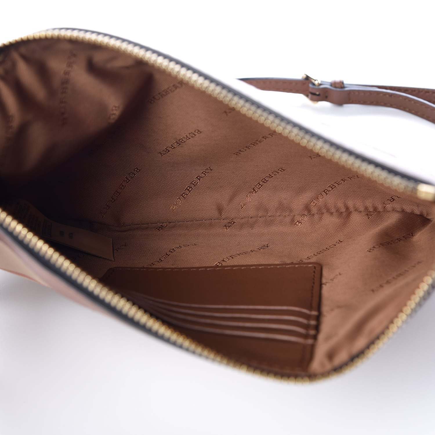 Burberry Horseferry Check Peyton Crossbody Clutch Bag Brown 5 of 6