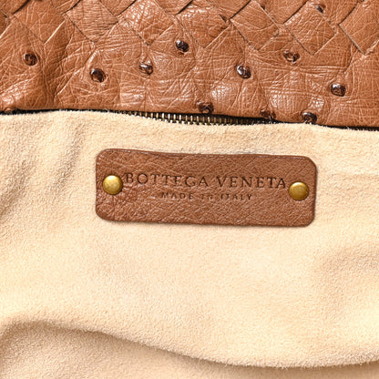 Bottega Veneta Ostrich Intrecciato Large Capri Tote Noce 6 of 9