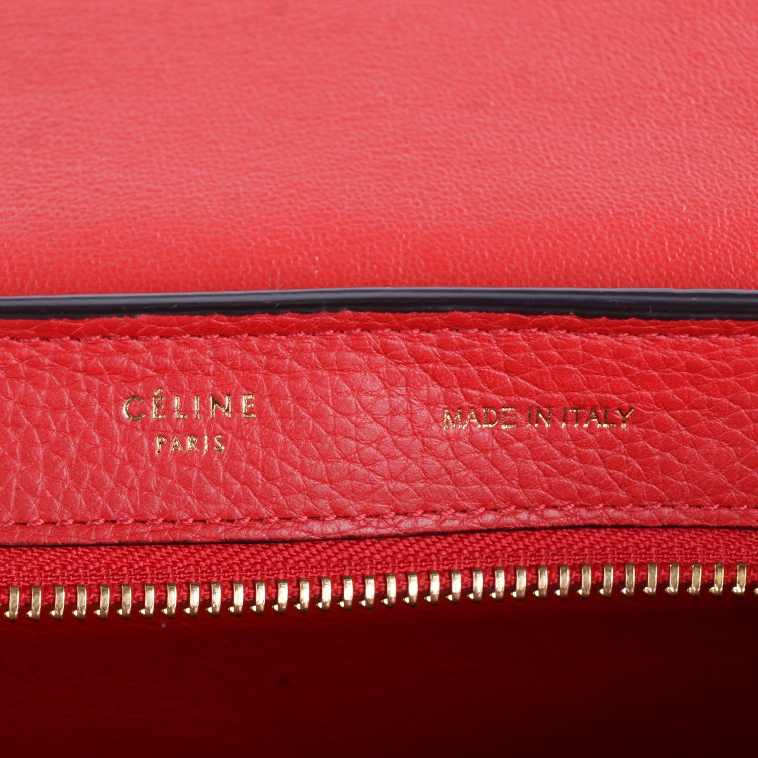 Celine Drummed Calfskin Suede Small Trapeze Coquelicot 7 of 9