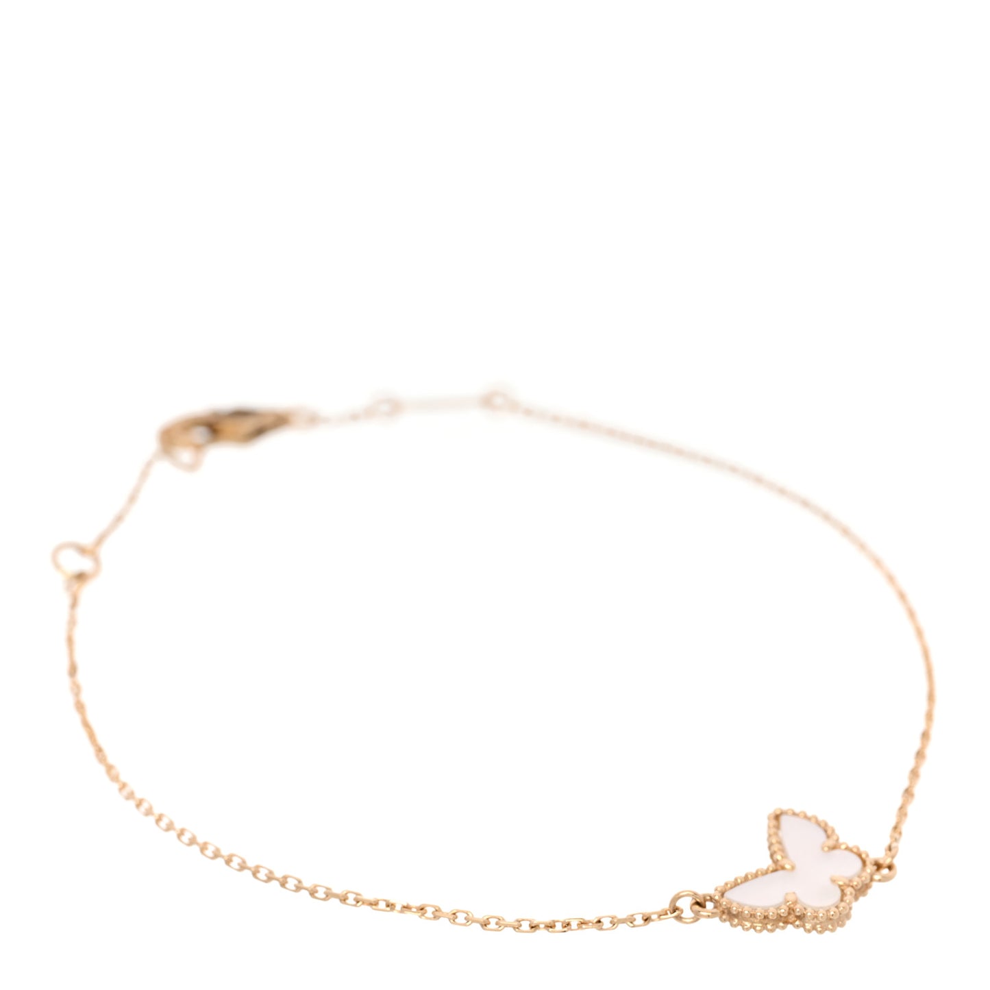 18K Yellow Gold Mother of Pearl Sweet Alhambra Butterfly Bracelet